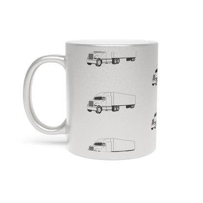 Semi Truck Metallic Coffee Mug