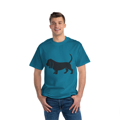 Basset Hound Silhouette Men's Short-Sleeve Crewneck Tee