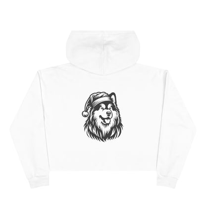 Santa Paws Malamute Women's Crop Hoodie