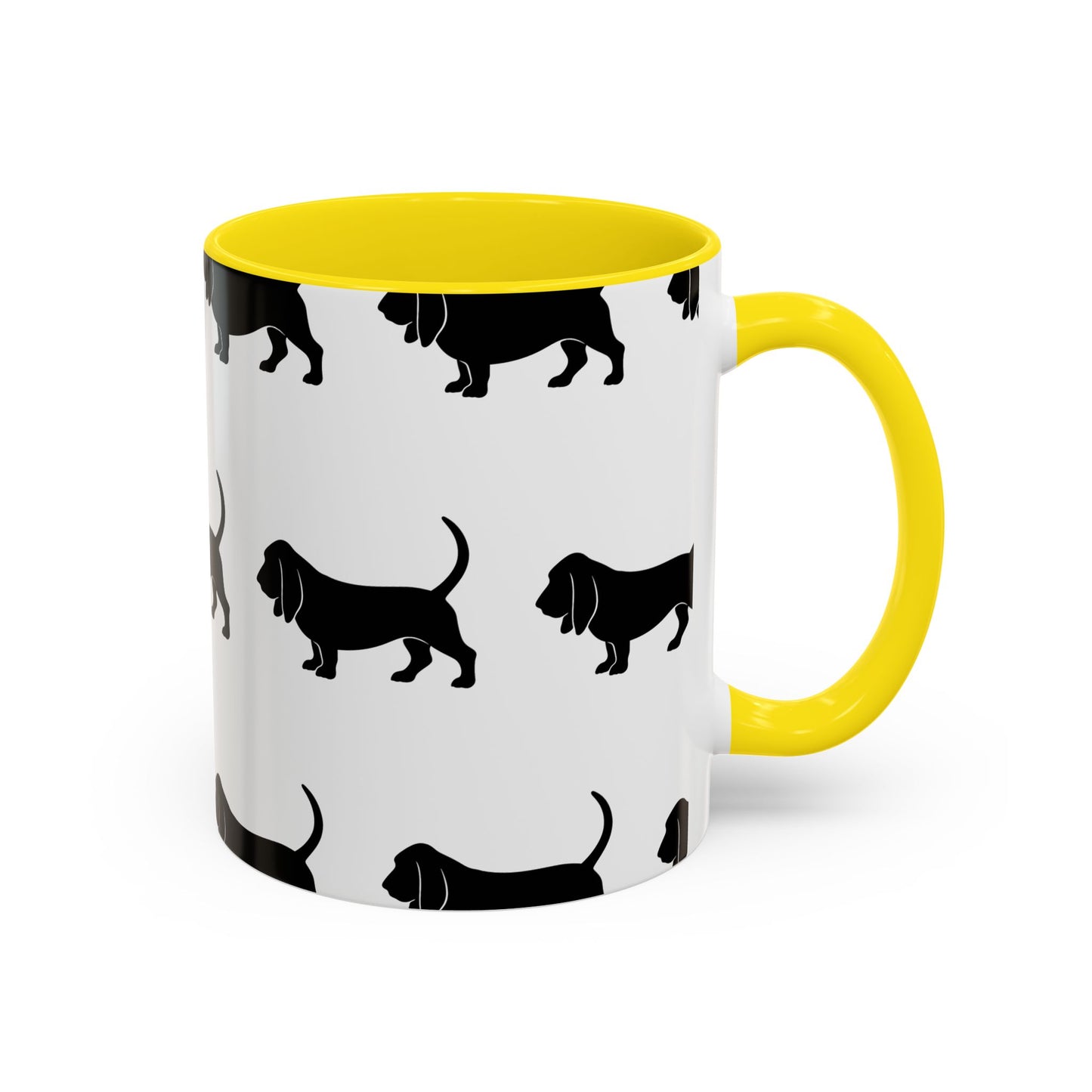 Basset Hound Silhouette 2-Tone Coffee Mug