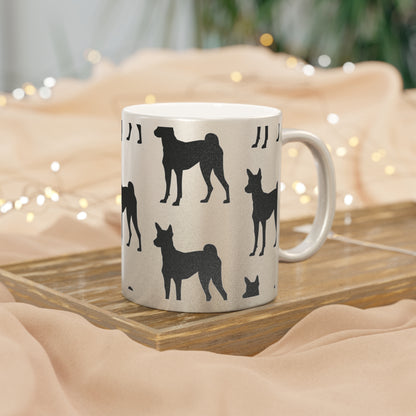 Basenji  Silhouette Metallic Coffee Mug