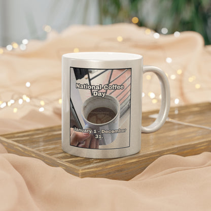 National Coffee Day Metallic Coffee Mug