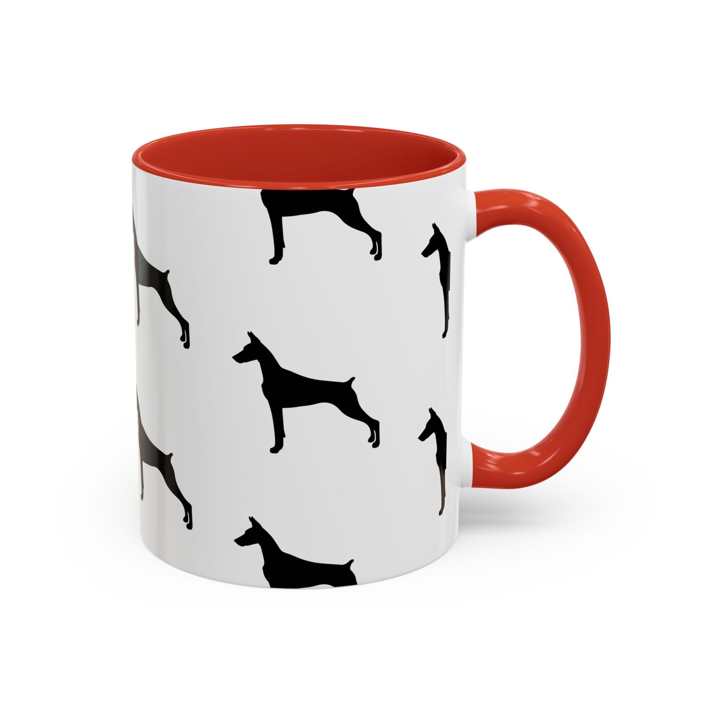 Doberman Silhouette 2-Tone Coffee Mug