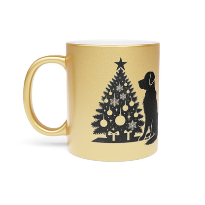Golden Christmas Tree Metallic Coffee Mug