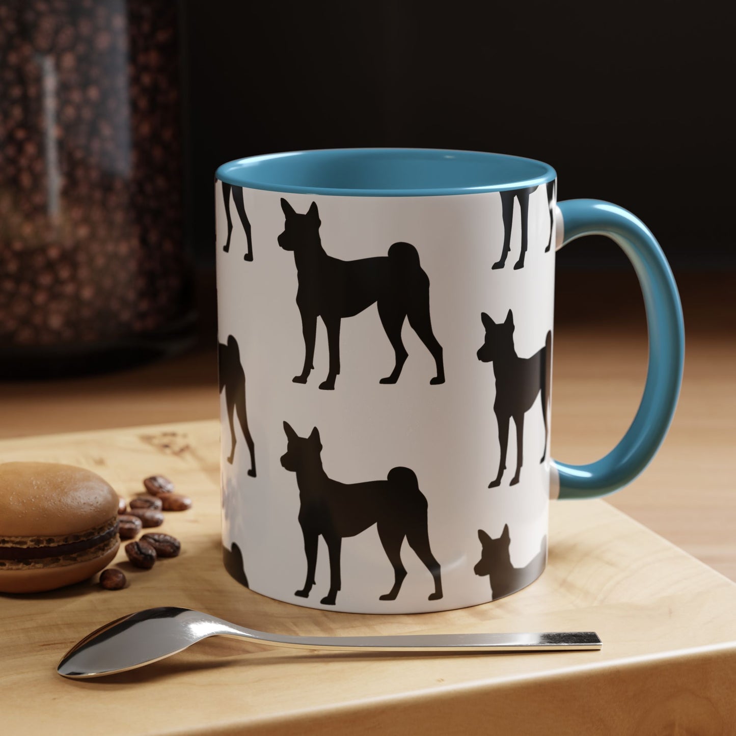 Basenji Silhouette 2-Tone Coffee Mug