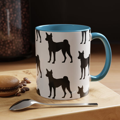 Basenji Silhouette 2-Tone Coffee Mug