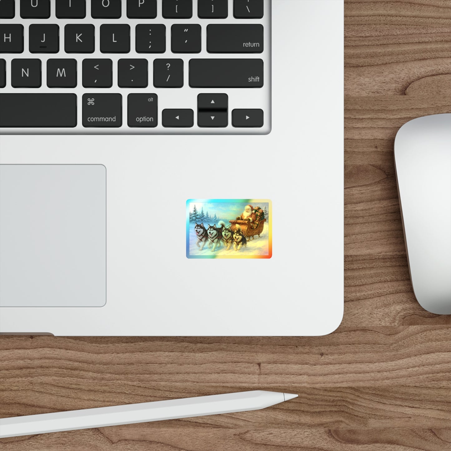 Dashing Through The Snow Holographic Sticker