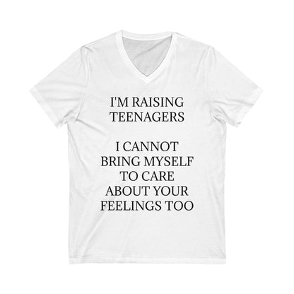 Raising Teenagers Unisex Short Sleeve V-Neck Tee