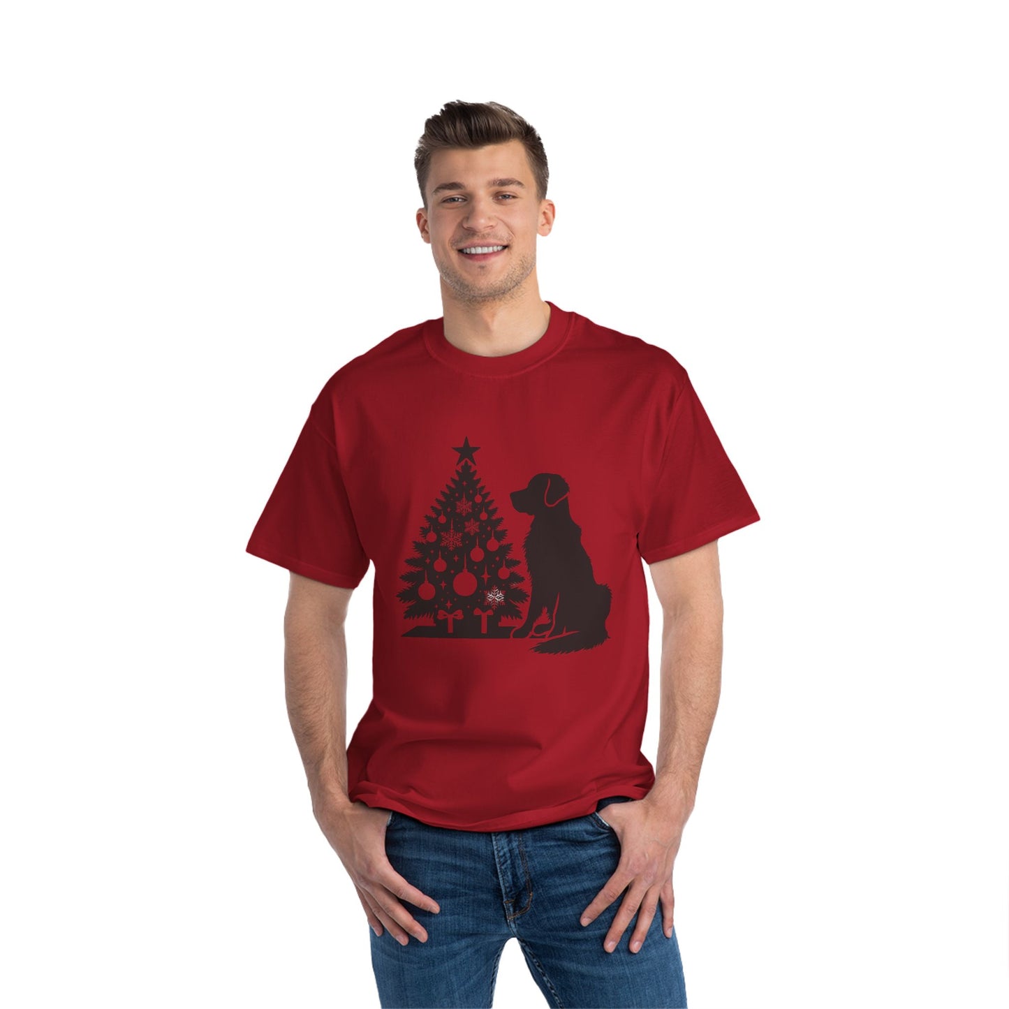 Golden Christmas Tree Men's Short-Sleeve Crewneck Tee