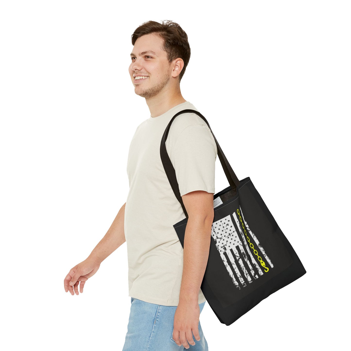 Thin Yellow Line Tote Bag