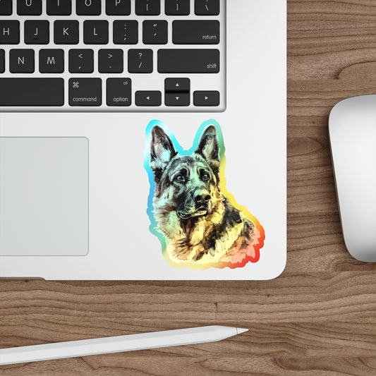German Shepherd Head Holographic Sticker