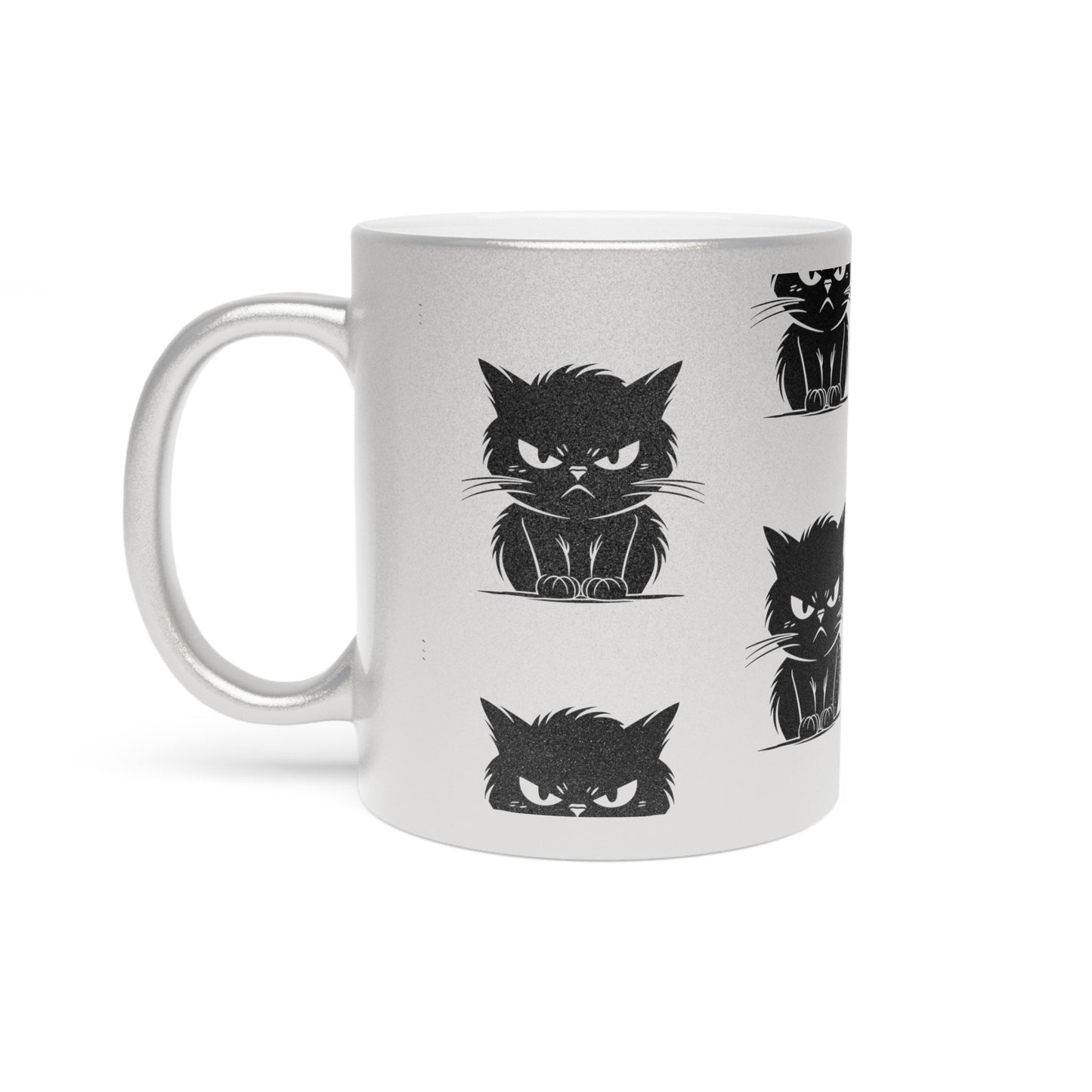 Angry Cat Metallic Coffee Mug