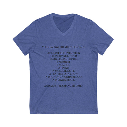 Password Unisex Short Sleeve V-Neck Tee