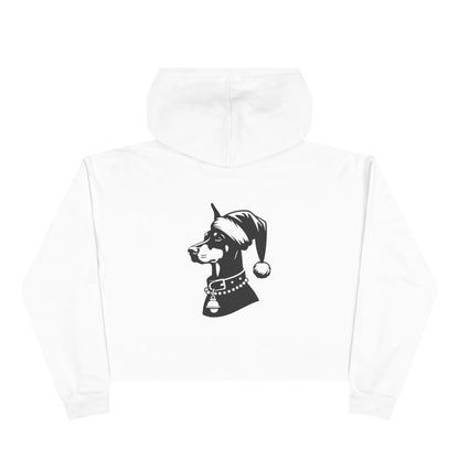 Santa Paws Doberman Women's Crop Hoodie