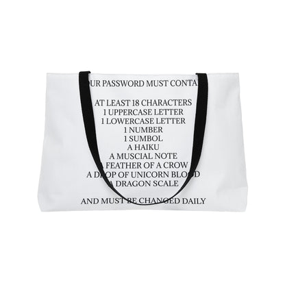 Password Weekender Tote Bag