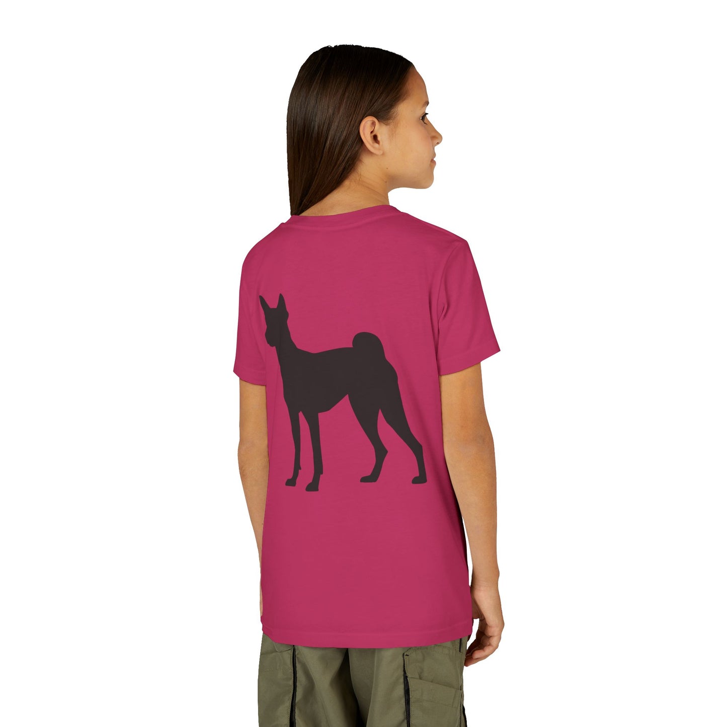 Basenji Silhouette Youth Unisex Short Sleeve Crewneck Tee