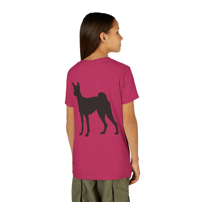 Basenji Silhouette Youth Unisex Short Sleeve Crewneck Tee