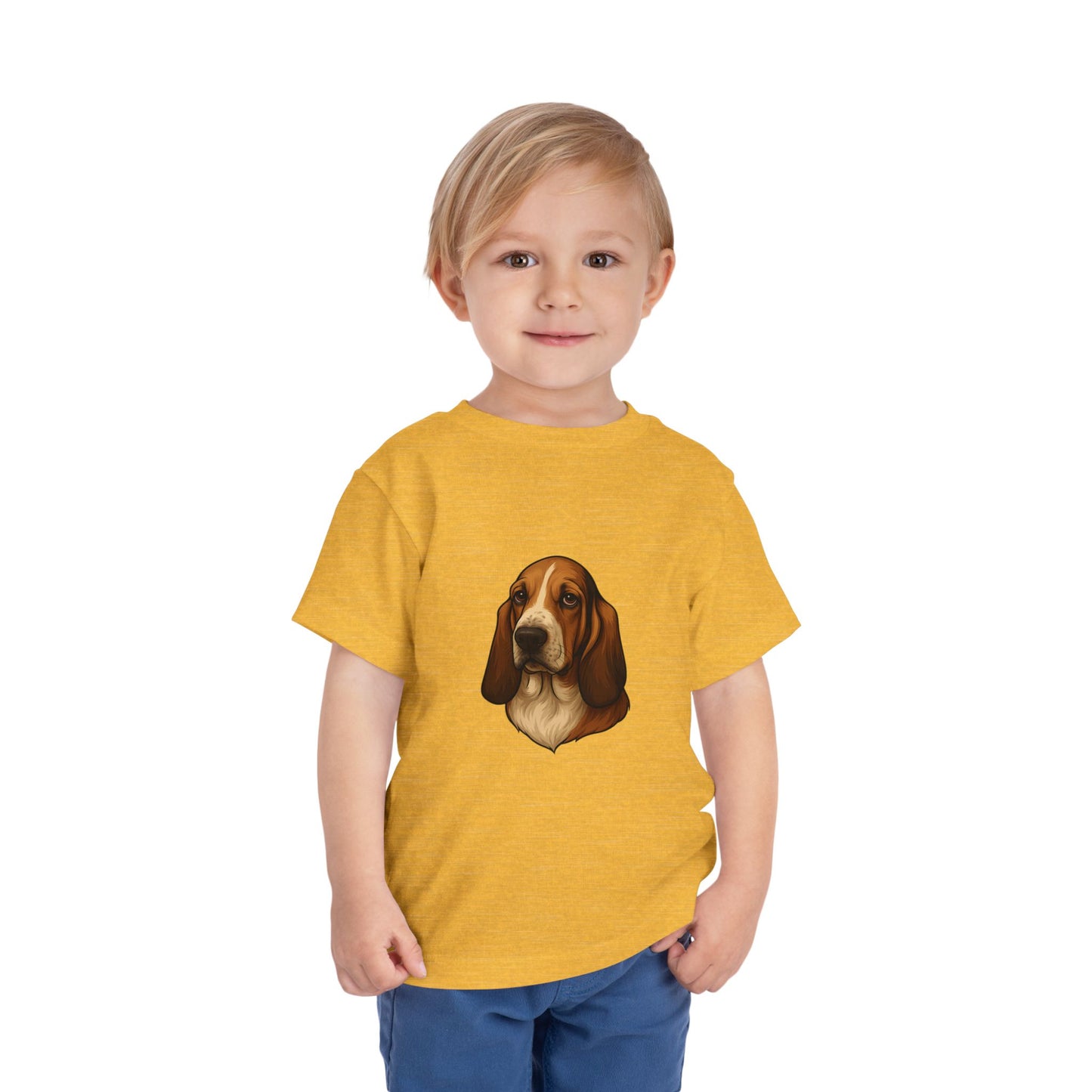 Basset Hound Head Toddler Unisex Short Sleeve Crewneck Tee