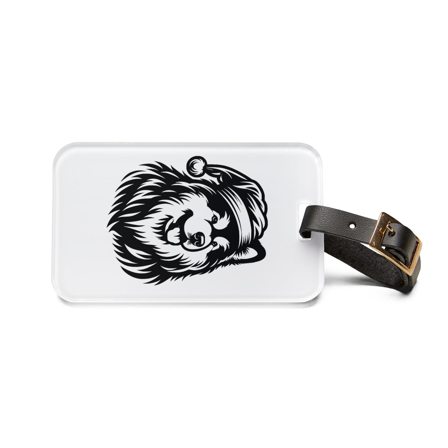Santa Paws Malamute Leather Strap Luggage Tag