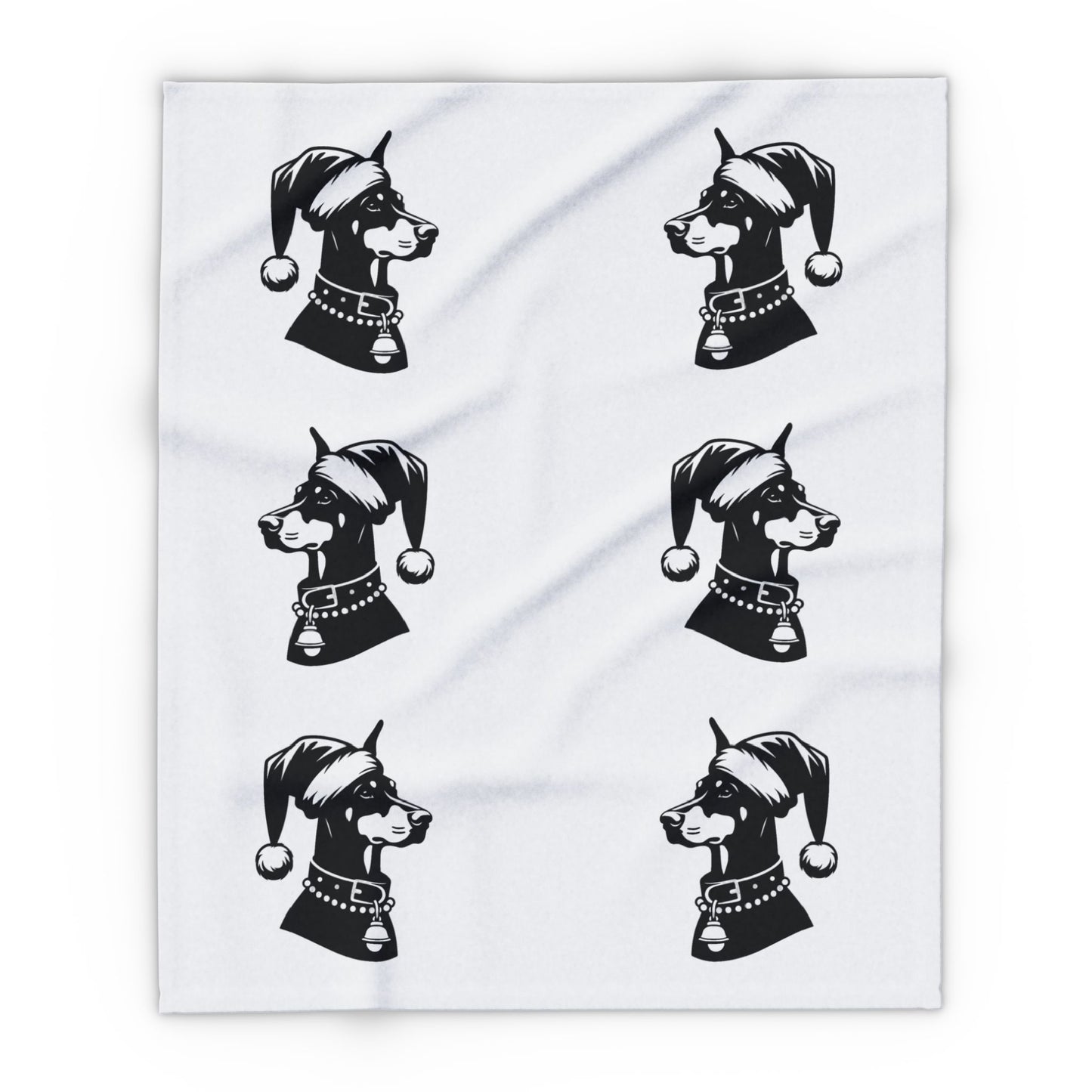 Santa Paws Doberman Arctic Fleece Blanket