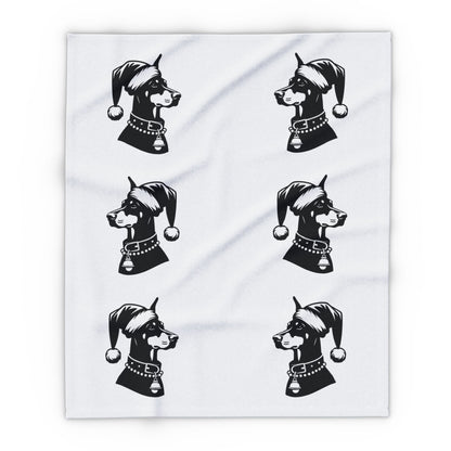 Santa Paws Doberman Arctic Fleece Blanket