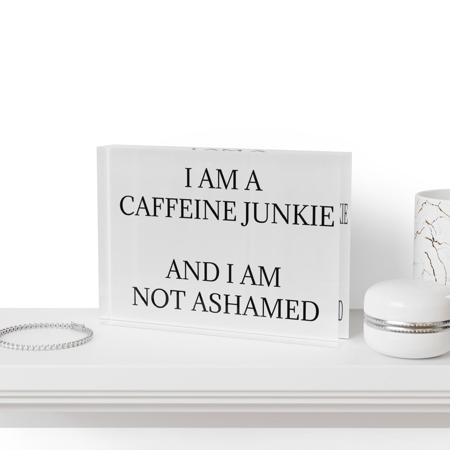 Caffeine Junkie Acrylic Photo Block