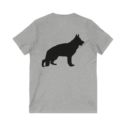 German Shepherd Silhouette Unisex Short Sleeve V-Neck Tee