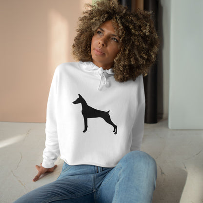 Doberman Silhouette Women's Crop Hoodie