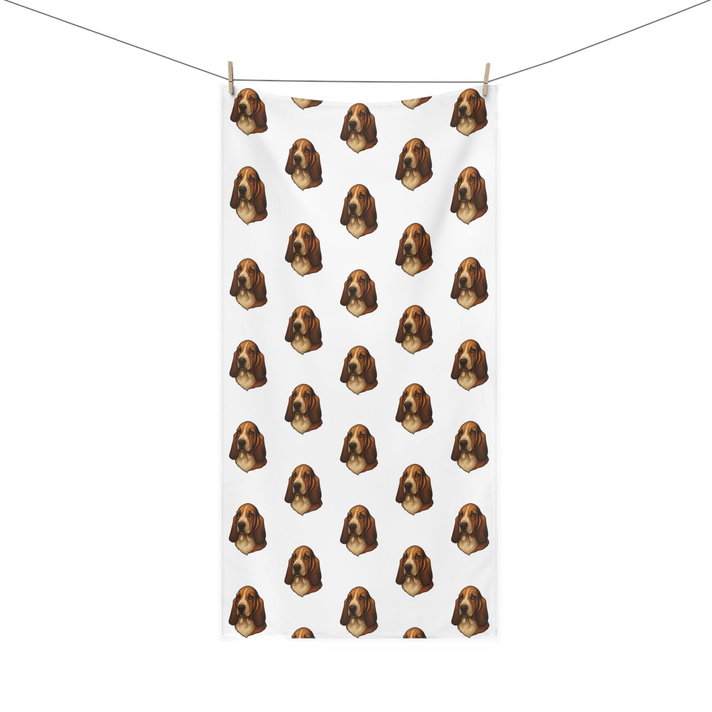Basset Hound Head Mink-Cotton  Beach Towel