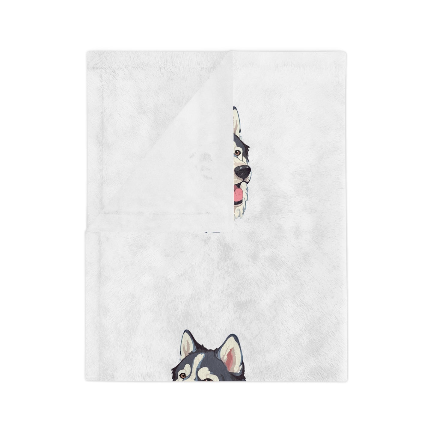 Malamute Head Velveteen Microfiber Blanket