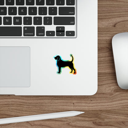 Bloodhound Silhouette Holographic Sticker
