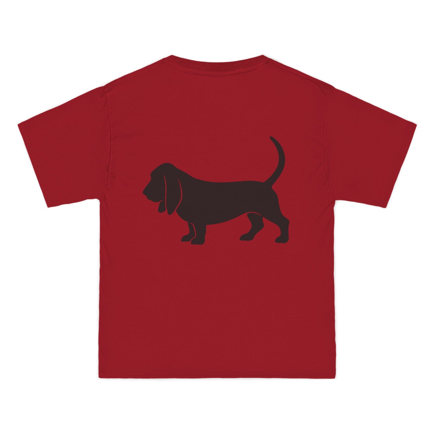 Basset Hound Silhouette Men's Short-Sleeve Crewneck Tee