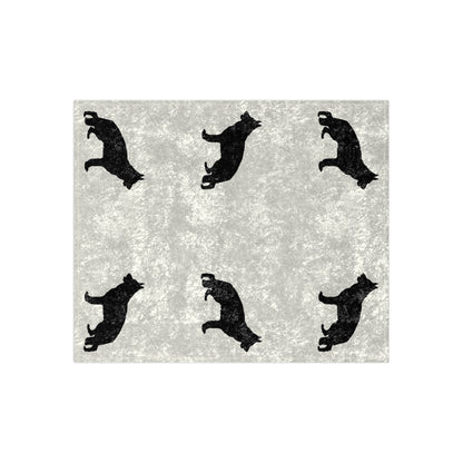 German Shepherd Silhouette Crushed Velvet Blanket
