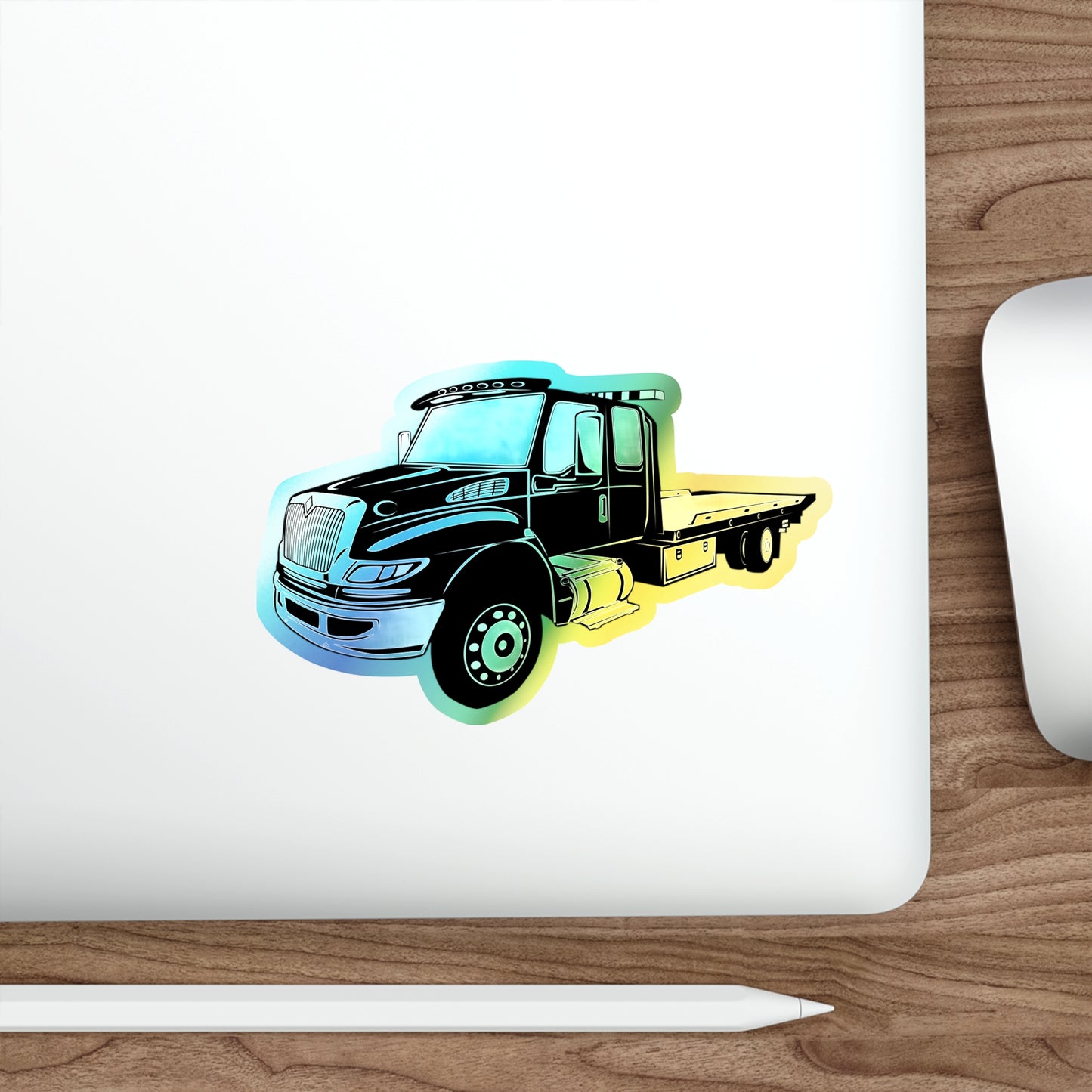 Flatbed Tow Truck Holographic Sticker