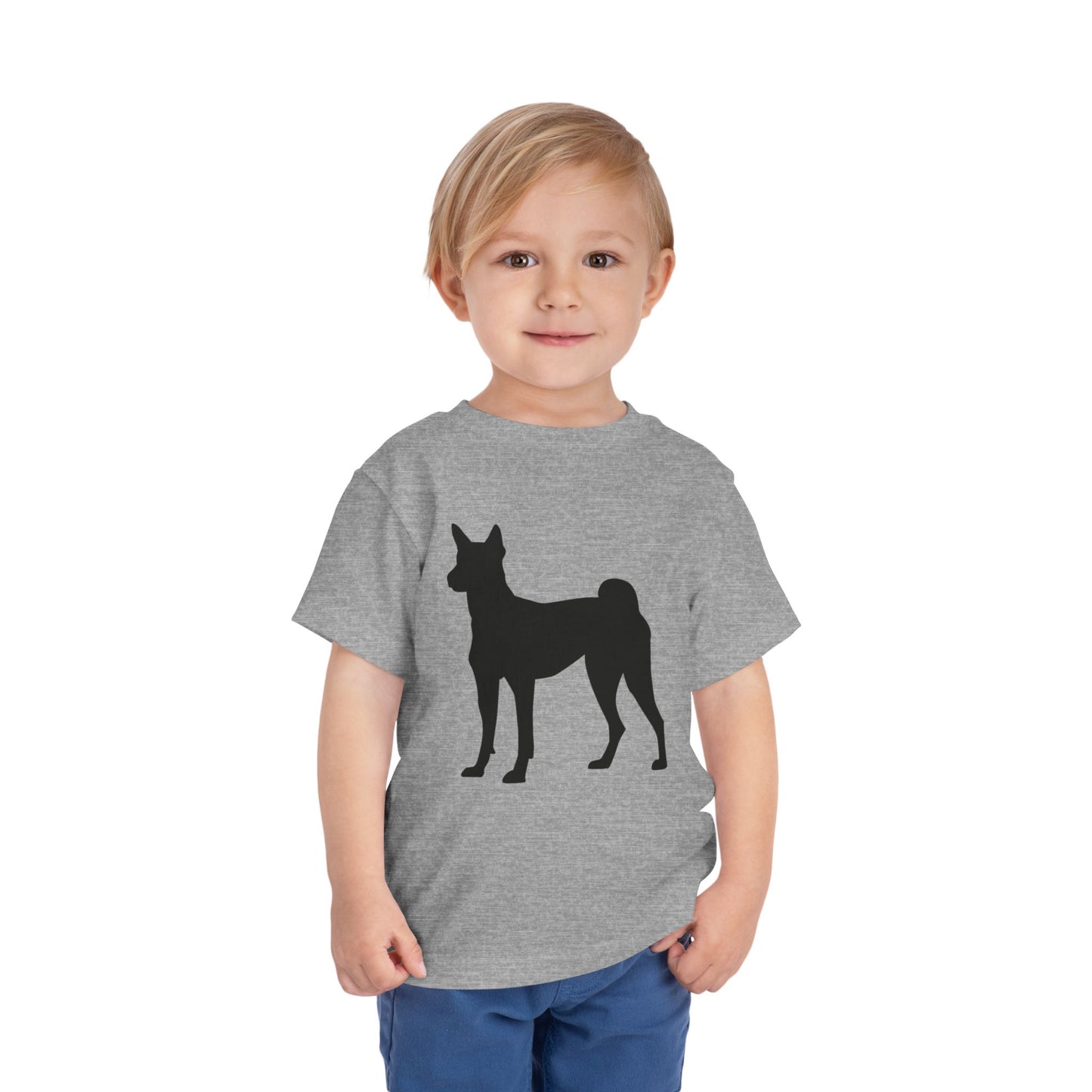 Basenji Silhouette Toddler Unisex Short Sleeve Crewneck Tee