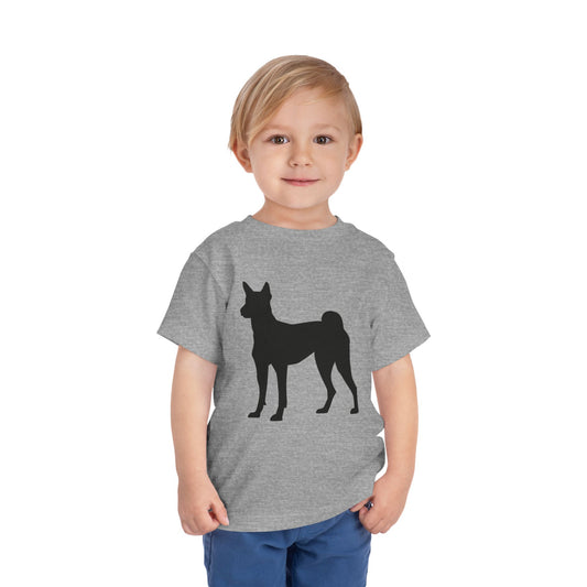 Basenji Silhouette Toddler Unisex Short Sleeve Crewneck Tee