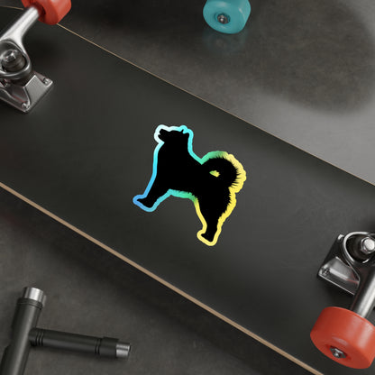 Malamute Silhouette Holographic Sticker