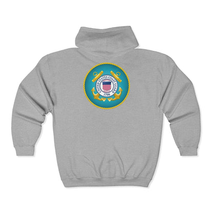 US Coast Guard Unisex Full Zip Hoodie
