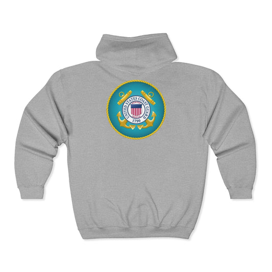 US Coast Guard Unisex Full Zip Hoodie