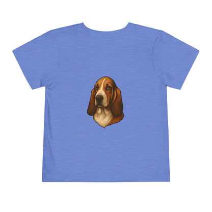 Basset Hound Head Toddler Unisex Short Sleeve Crewneck Tee