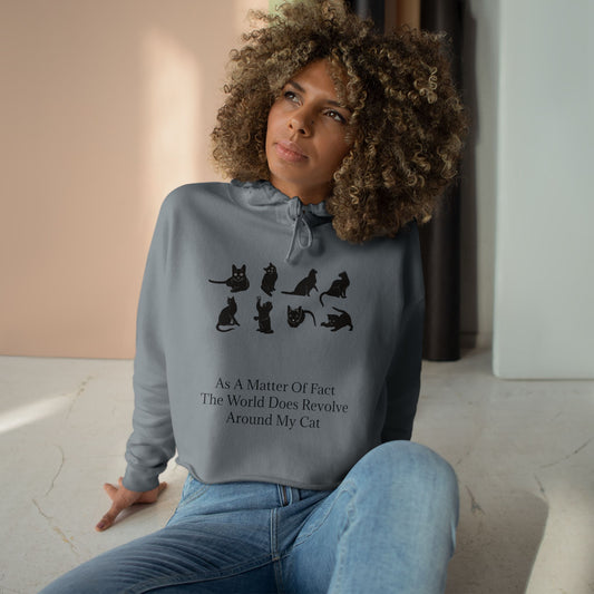 Matter Of Fact Cat Women's Crop Hoodie