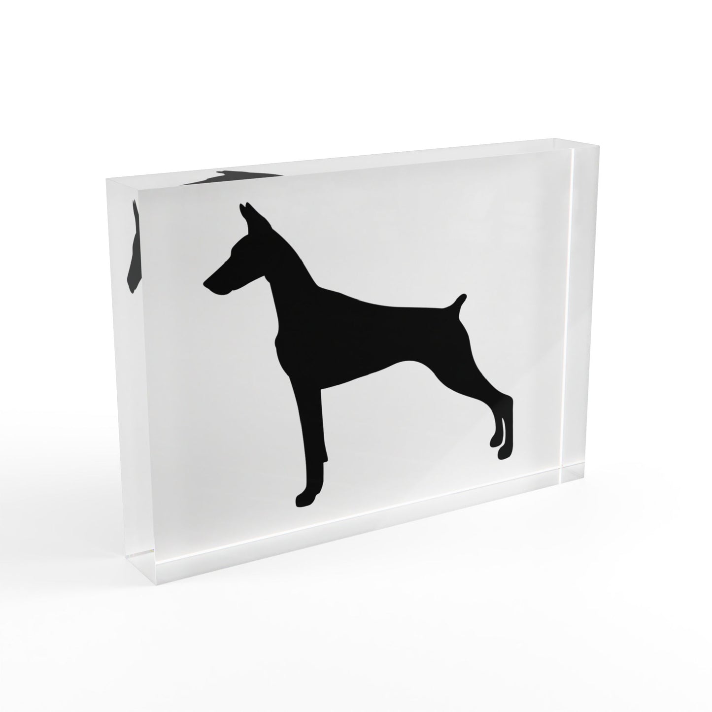 Doberman Silhouette Acrylic Photo Block