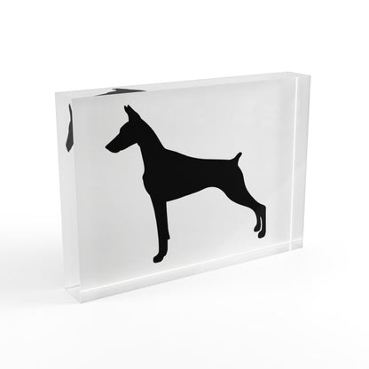 Doberman Silhouette Acrylic Photo Block
