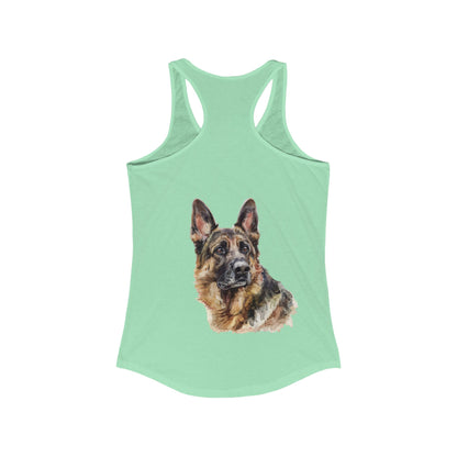 German Shepherd Head Women's Racerback Tank