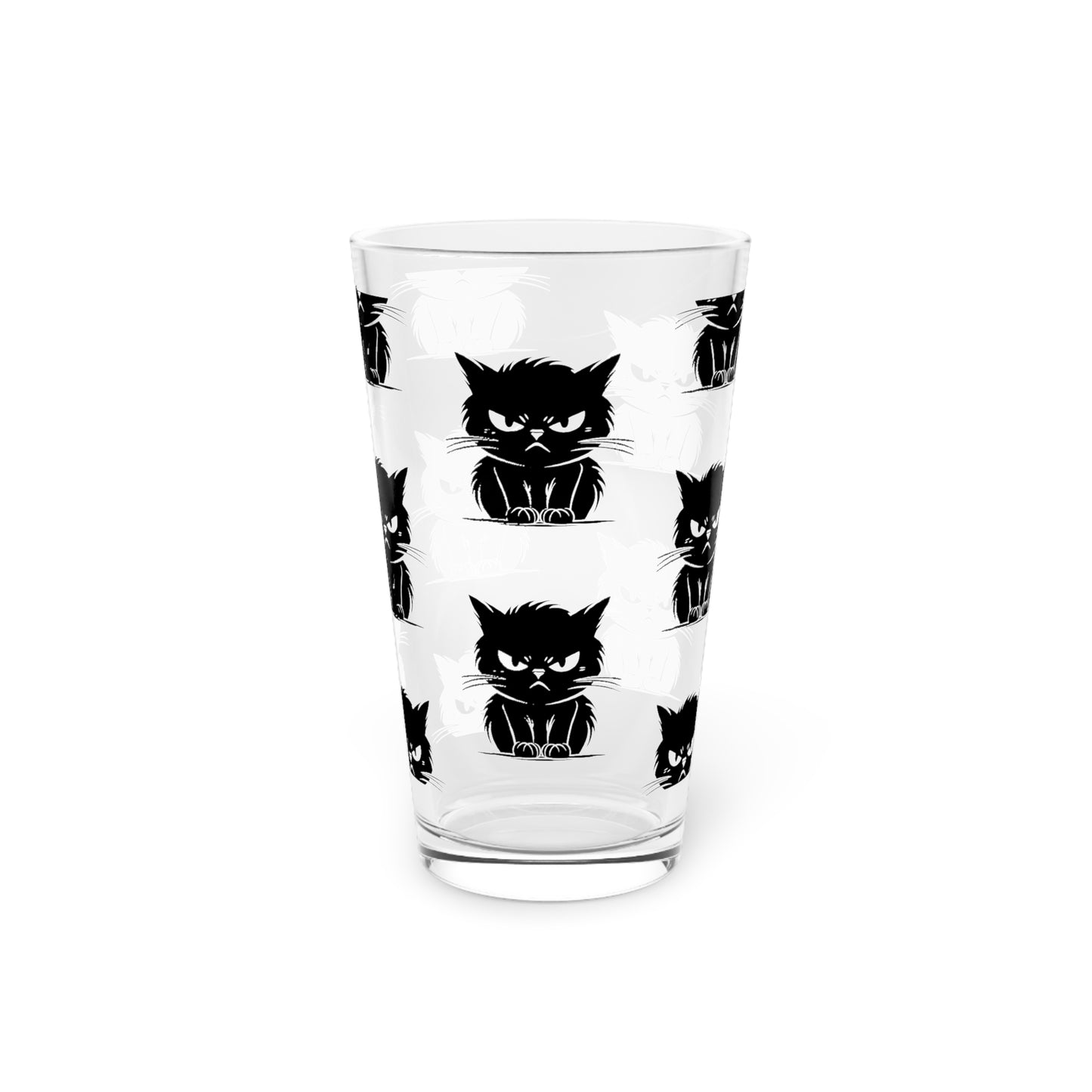 Angry Cat Drinking Glass