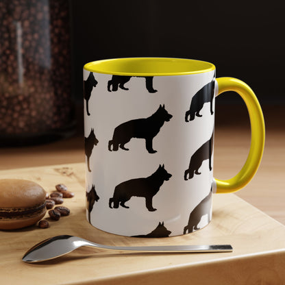 German Shepherd Silhouette 2-Tone Coffee Mug