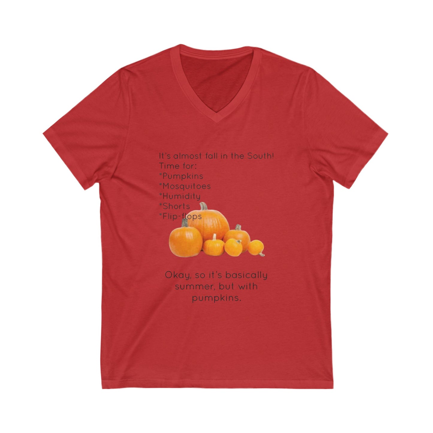 Fall In The South Unisex Short Sleeve V-Neck Tee