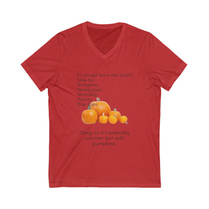 Fall In The South Unisex Short Sleeve V-Neck Tee