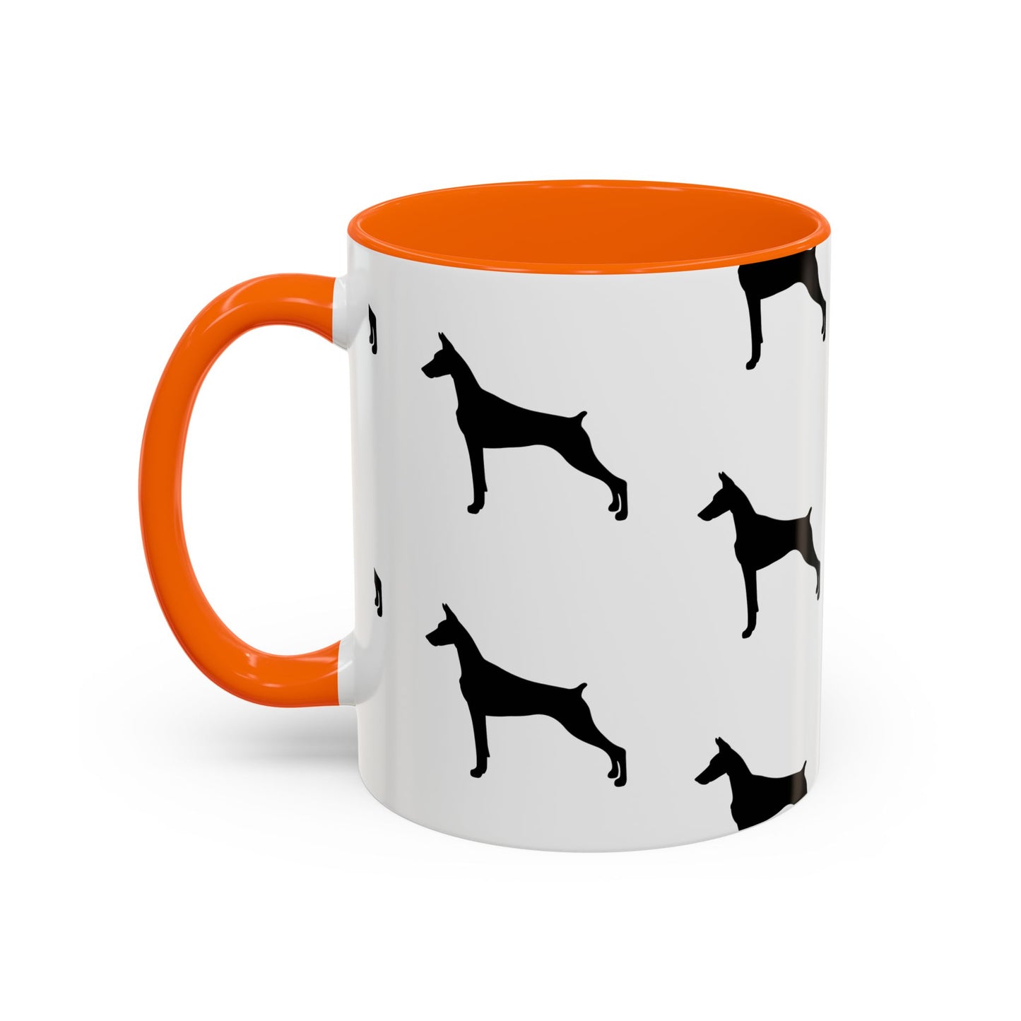 Doberman Silhouette 2-Tone Coffee Mug