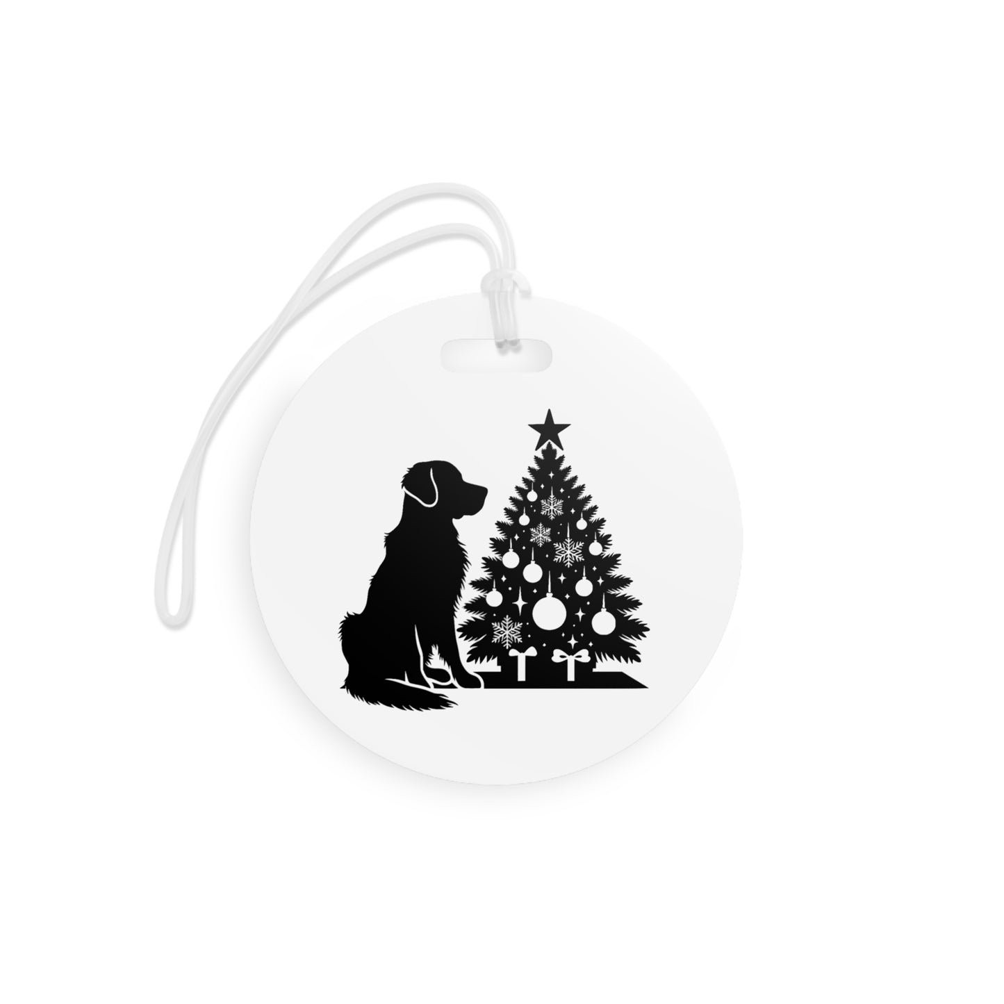Golden Christmas Tree Luggage Tag